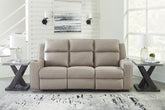 Warmstead Furniture - Ashley Furniture - Lavenhorne Living Room - DBL Rec Loveseat w/Console / Umber - 6330694